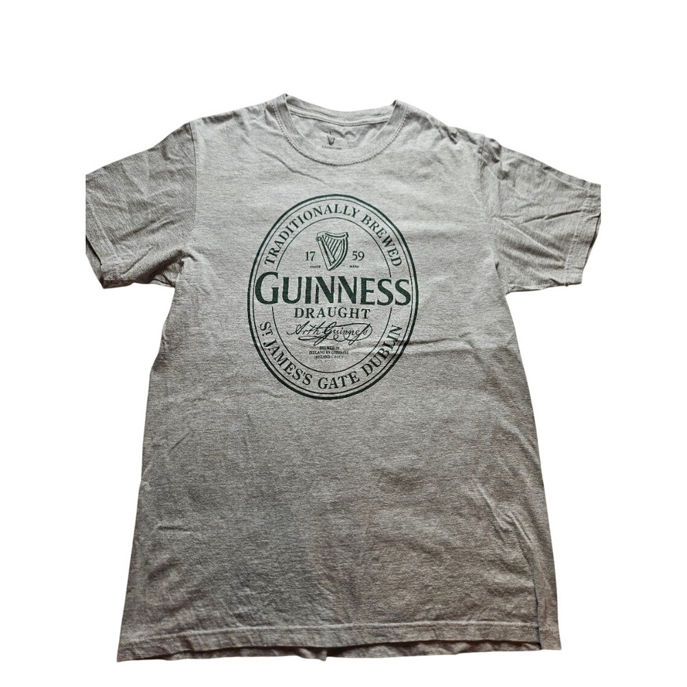 Guinness Draught T Shirt Mens Large Gray St James Gate Dublin Graphic Tee Beer
